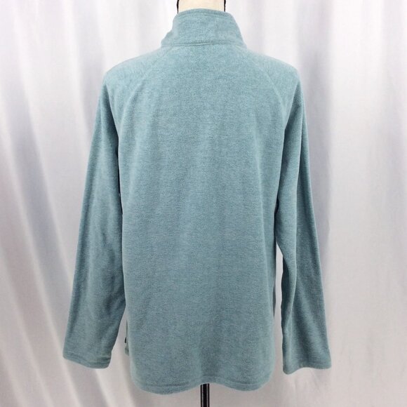 Eddie Bauer 1/4 Zip Fleece Pullover Sweatshirt Womens Size XL Teal Blue - Picture 8 of 11
